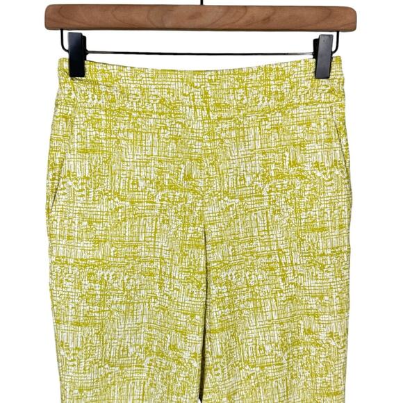 Marla Wynne PETITE Flatter Fit Olive Green Print Stretch Pull On Ankle Pants - Picture 3 of 9